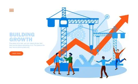 Team building growth with up arrow vector illustration concept Stock Illustration