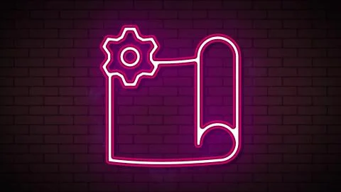 Team building in neon effect mp4 video Stock Illustration