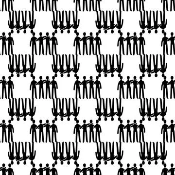 Team building pattern seamless vector Stock Illustration