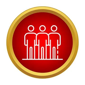 Team building people unity icon in red circle Stockillustratie