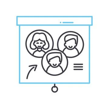Team building program line icon, outline symbol, vector illustration, concept Stock Illustration