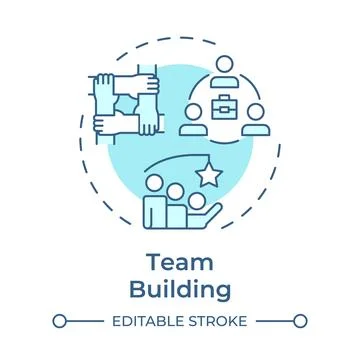 Team building soft blue concept icon Ilustración de archivo