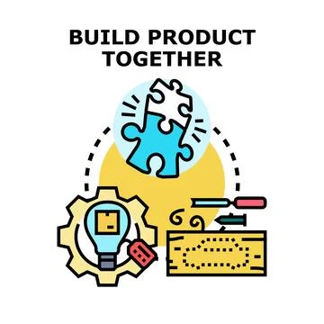 Team building successful product development process concept Stock Illustration