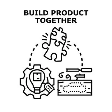 Team building successful product development process concept 스톡 일러스트
