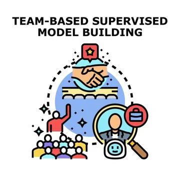 Team building for supervised model development process 스톡 일러스트