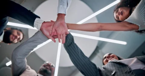 Team building, support and hands of business people in huddle for collaboration 動画素材 303698710