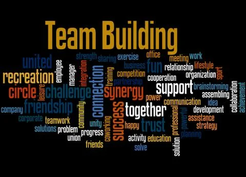 Team building, word cloud concept Ilustración de archivo