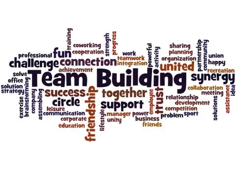 Team building, word cloud concept Ilustración de archivo