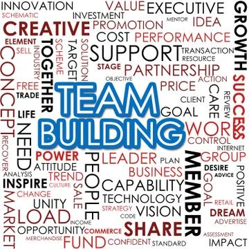 Team building word cloud Ilustración de archivo