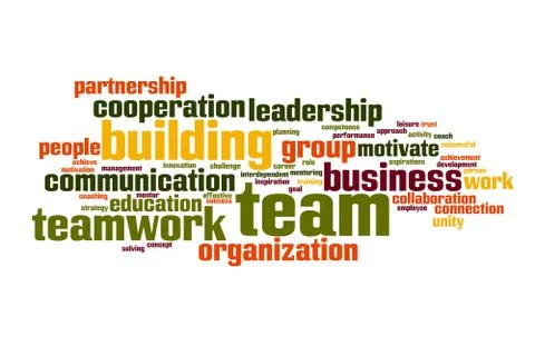 Team building word cloud Ilustración de archivo