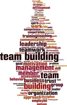 Team building word cloud Ilustración de archivo