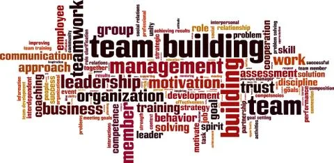 Team building word cloud Stock Illustration