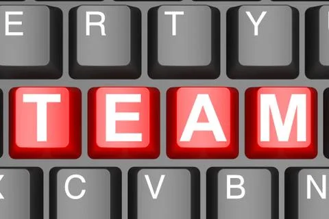 Team button on modern computer keyboard Stock Illustration