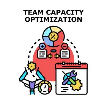 Team capacity optimization planning and management concept Stock Illustration