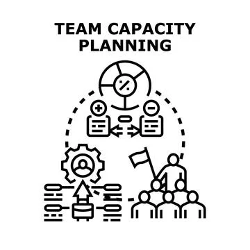 Team capacity planning for project management and resource allocation Stock-Illustration