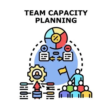 Team capacity planning for project management and resource allocation Stock-Illustration