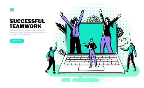 Team celebrating success vector Stock Illustration