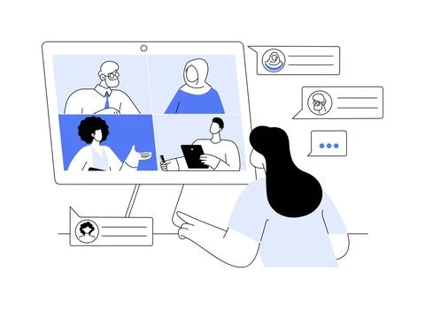 Team chat abstract concept vector illustration. イラスト素材