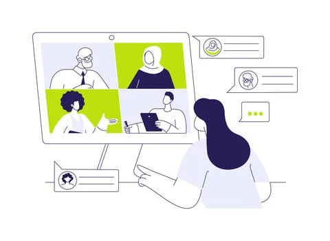 Team chat abstract concept vector illustration. Stock Illustration