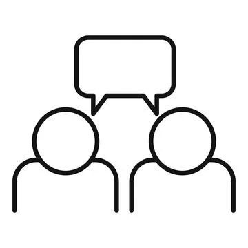 Team chat icon outline vector. Business trust Stock Illustration