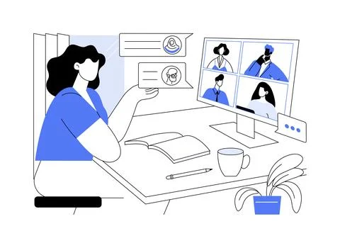 Team chat isolated cartoon vector illustrations. Ilustración de archivo