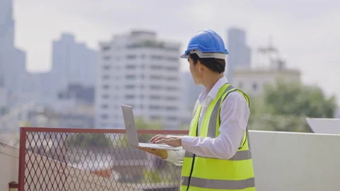 Team of civil engineers is working to inspect the building. and environment. Stock Footage 236839451
