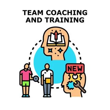 Team coaching and training development process concept Stock Illustration
