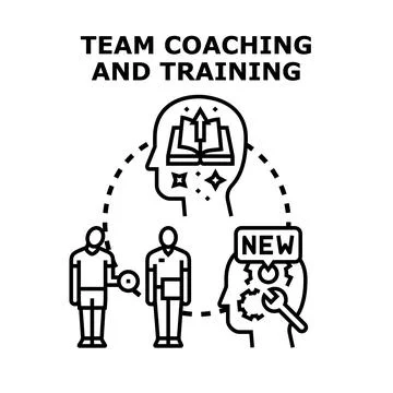 Team coaching and training development process concept Stock Illustration