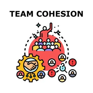 Team cohesion developing successful business concept Illustrazione stock