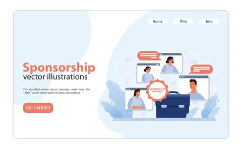 Team collaborates on virtual meetings. Flat vector illustration 库存插图