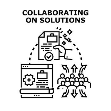 Team collaborating on business solutions and problem solving Stock Illustration