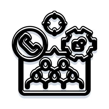 Team collaborating for customer support and business solutions Illustrazione stock
