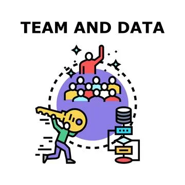 Team collaborating on data strategy and business solution Illustrazione stock