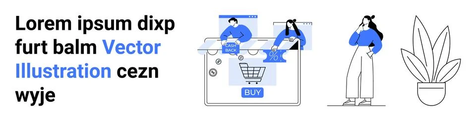 Team Collaborating on E-commerce Solutions with Laptops and Creative Strategy 스톡 일러스트