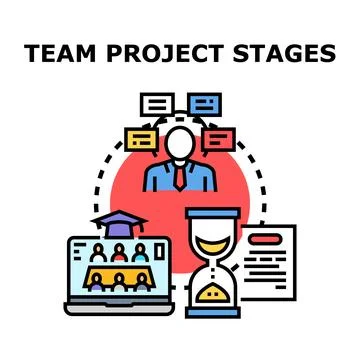 Team collaborating on project planning and development process イラスト素材
