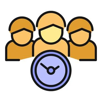 Team collaborating on time management and productivity schedule Stock-Illustration