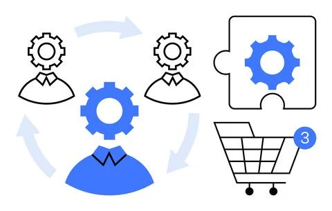 Team Collaboration and Integration for Efficient Business Solutions Stockillustratie