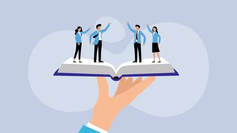 Team Collaboration and Knowledge Sharing cartoon animation 库存影片 302529660