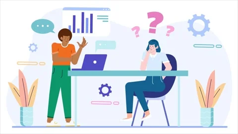 Team collaboration and problem solving in modern office setting Stock Footage 292948546