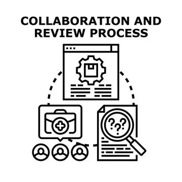 Team collaboration and review process vector illustration Stock Illustration