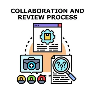 Team collaboration and review process vector illustration Stock Illustration
