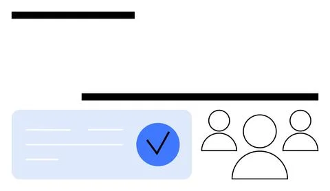 Team Collaboration and Task Approval Process Highlighted by Checklist and U.. Stock Illustration