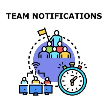 Team collaboration and timely project management notifications 스톡 일러스트