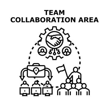 Team collaboration area vector concept illustration Stock Illustration