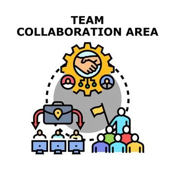 Team collaboration area vector concept illustration Stock Illustration