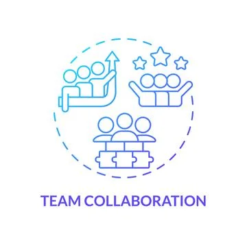 Team collaboration blue gradient concept icon Stock Illustration