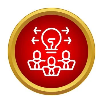 Team collaboration brainstorming new ideas light bulb icon Stock Illustration