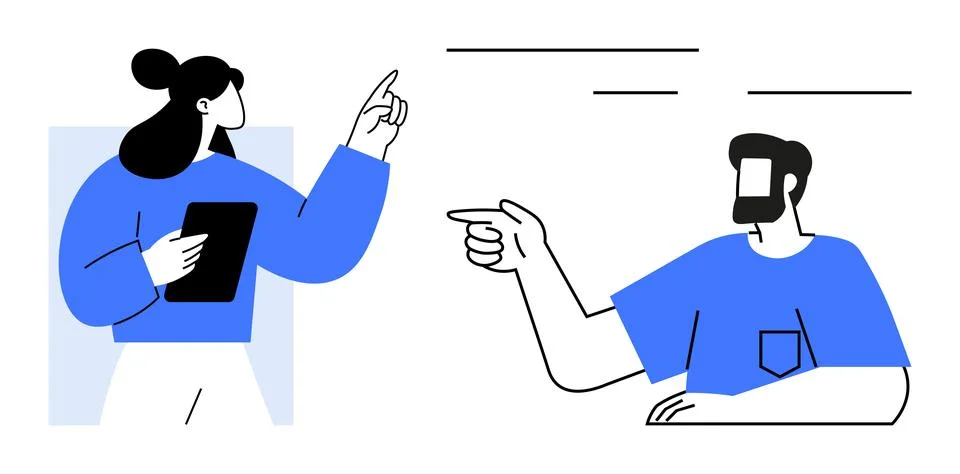 Team collaboration, communication, workplace dynamics, interpersonal interact Stock Illustration