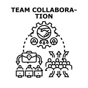 Team collaboration concept icon vector illustration Stock Illustration