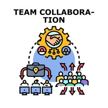 Team collaboration concept icon vector illustration Stock Illustration